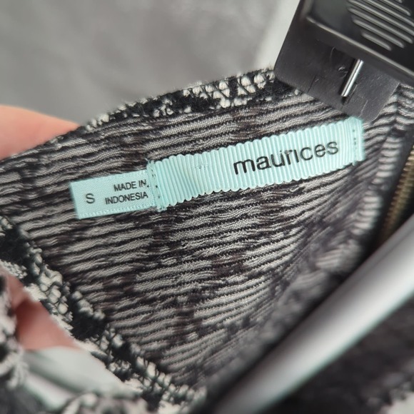 EUC Maurices Cotton Blend Black White Diamond Dress Women Small - Picture 5 of 6